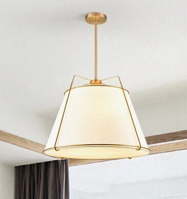 Wade Logan Bertan 3-Light Dimmable Fabric Drum Chandelier New In Box $399