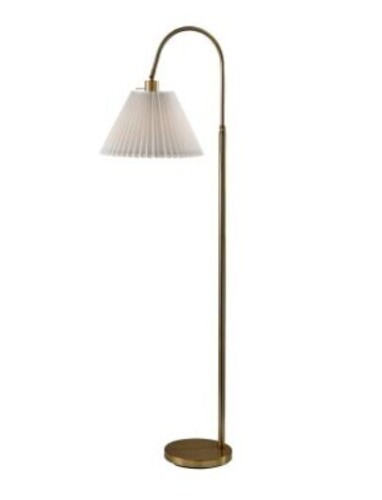 Adesso Home Floor Lamp in Antique Brass New in Box $299