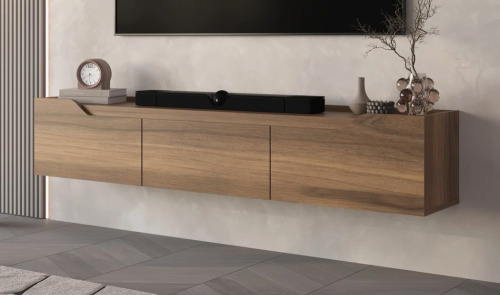 George Oliver Newa Modern Floating Tv Stand With 3 Cabinets, Fits Tvs Up To 80&rdquo; New In Box $399