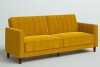 Mercury Row Perdue 81.5" Velvet Square Arm Convertible Sofa in Yellow New in Box $799