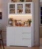 Ebern designs Satavia 70.9'' Kitchen Pantry with LED Lights and Charging Station, Microwave Shelf New in Box $699