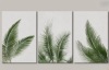 Idea4wall Minimal Botanical Green Tropical Jungle Palm Tree Leaf Botanical Simple D&eacute;cor Framed Canvas 3 Pieces Print Wall Art New in Box $299