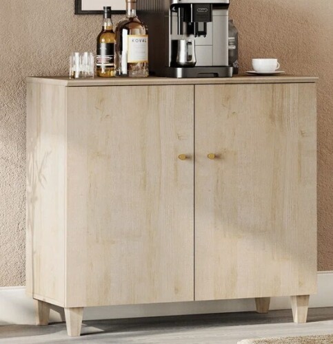 George Oliver Lysiane 2-Door Accent Cabinet in Biscotti New in Box $399
