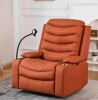 Isabelle
& Max Power Nursery Glider With Heat & Lumbar Support, Swivel 
Recliner With Adjustable Armrests, Rocker Chair With Smart Cup Holder 
& Wireless Charging Stand For Nursing, Orange, New Floor Model On 
Working $1,099