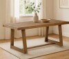 Wade Logan Linzy Pine Solid Wood Dining Table in Pecan Wirebush New in Box $799