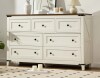 Gracie Oaks 51 " Wood Dresser For Bedroom With 7 Drawers, Farmhouse Chest Of Drawers New In Box $599