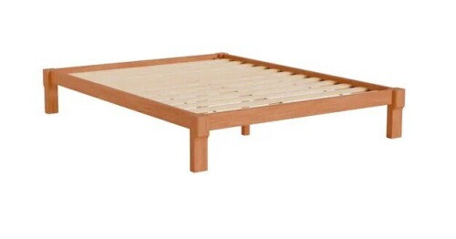 FlexiSpot - Kana Japanese Joinery Solid Wood Platform Queen Bed Frame - Oak $699
