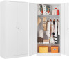 SISESOL Metal Wardrobe Cabinet with Hanging Rod & Lock, White Armoire Wardrobe Closet, Metal Clothing Storage Cabinet with Adjustable Shelves and Doors, 72" Armoire Storage Cabinets for Home, Living/Laundry Room New In Box $499