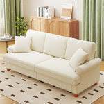 Winston Porter 86" Standard 3 seater Chenille Sofa with Pocket Spring Cushions in Beige New Open Box $699