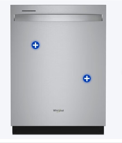 Whirlpool Eco Series 24-in Top Control Built-in Dishwasher ( Fingerprint Resistant Stainless Steel ) With Third Rack, Sensor Cycle with AI Intelligent Wash, Soak and Clean , 47-Decibel New $1299