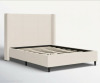 Ophelia & Co. Ana Upholstered Wingback Platform Bed, Ivory Canvas, Queen Size, New in Box $799