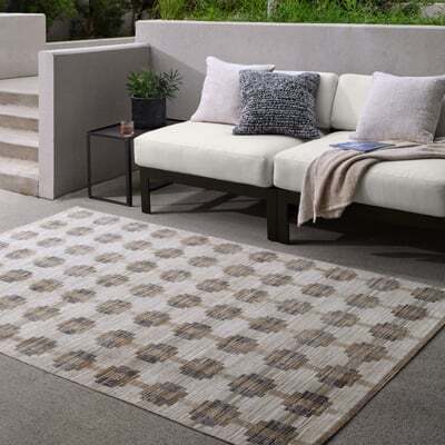 Jaipur Living Muted Mosaic Zorina Blue/Grey (MUM-02) Outdoor 8'6" x 11'6" Area Rug, New Floor Model $999