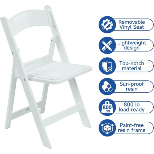 RealRelax LHBJ-ZDY0032 Resin Soft Cushion Folding Chair, White, New in Box $399
