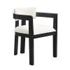 Orren Ellis Lyddia Wood Upholstered Dining Chair, Beige Teddy/Black Frame, New in Box $599
