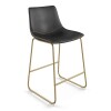 AllModern Petra Counter Height Stool with Gold Frame in Black, New in Box $899