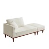 English Elm Indoor Boucle Chaise Lounge with Detachable Ottoman Convertible Daybed Bedroom Reading Nook, Beige, New in Box $599