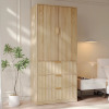Ebern Designs 70.9'' H X 29.9'' W Freestanding Wooden Wardrobe Armoire With Mirror And 3 Drawers, Oak, New in Box $399