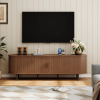 Latitude Run Modern Solid and Manufactured Wood TV Stand for TVs up to 80", Walnut, New in Box $399