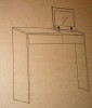 Ren Home Niles Vanity Desk with 1 Drawer and Flip-Out Mirror, New in Box $299 - 2