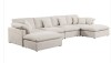 Cloudluxe Chenille Sectional Sofa Cloud Couch with Ottoman Beige (4 Pieces) New in Box $1999 (Ottomans Not included)