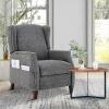 Latitude Run Dark Gray Fabric Push-Back Recliner Chair with Nailhead Trim and Storage Pockets, New in Box $599
