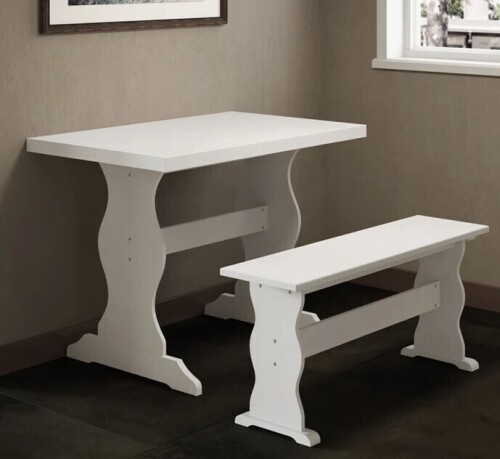 Loojane Classic Wooden Dining Table And Bench Set - Solid Wood New in Box $499