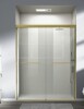 Abruzzo 56"-60" W x 72" H Double Sliding Shower Door Framed Bypass Sliding Door with Tempered Glass Explosion-Proof, 2 Towel Bars for Walk-in Bathroom, Brushed Gold 24D03-60BGX New in Box $899