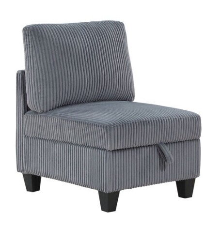 Latitude Run&reg; Modern Living Room Furniture Dark Gray Armless Chair With Storage Corduroy Fabric Upholstery Modular Similar to Picture New $699