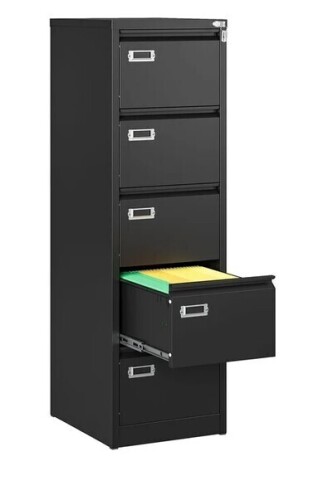 STANI 5 Drawer File Cabinets with Lock, Metal Filing Cabinet for Home Office, Steel Lockable Storage Cabinets to Hanging Letter/Legal/A4,Assembly Required (Black) New in Box $499