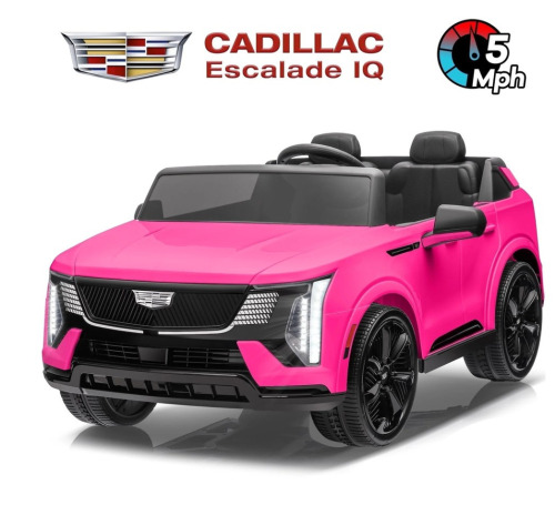 Wisairt 24V 2 Seater Ride on Car Licensed Cadillac Escalade IQ Powered Ride on Toys Truck with Remote Control, 4 Wheels Spring Suspension, LED Light, Electric Cars for Kids Ages 3-8 Gifts, Pink New Shelf Pull $599
