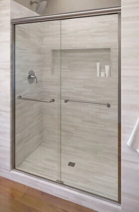 Basco Infinity 70" High x 58-1/2" Wide Bypass Semi Frameless Shower Door with Clear Glass New Open Box $799