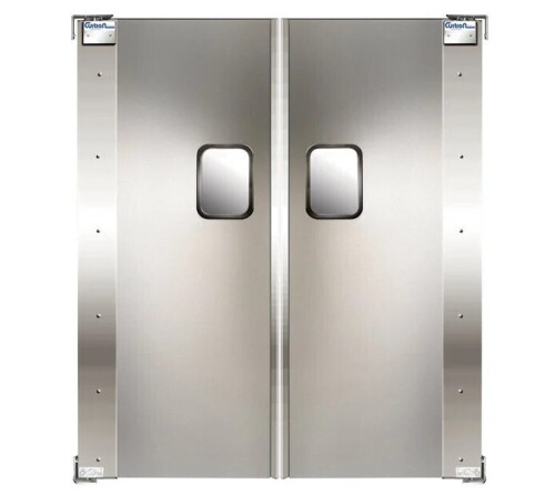 Curtron Service-Pro Series 20 Double Aluminum Swinging Traffic Door - 48" x 84" Door Opening New Shelf Pull $1499