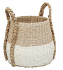Household Essentials Terra Basket with Handles Cream: Handwoven Paper Rope Storage, Round Wicker Basket for Blanket New In Box $89