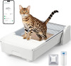 Meowant Automatic Litter Box, Self Cleaning Cat Litter Box with App Control, Open Top Cat Box for Multi Cats, Dual Rake, Works with Clumping Litter, Anti Pinch Safety Feature, Odor Control New In Box $299