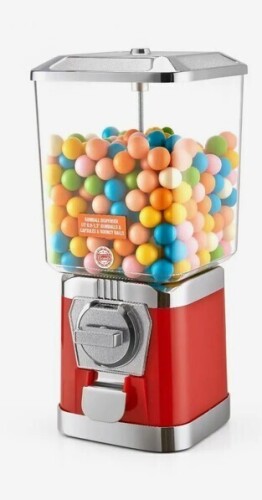 VEVOR Gumball Machine for Kids, 17"H Home Candy Vending Machine, PC Gumball Dispenser, Bubble Gum Machine for Game Stores, Coin Operated Gumball Bank for Toy Capsules Bouncy Balls Candy, Red $99