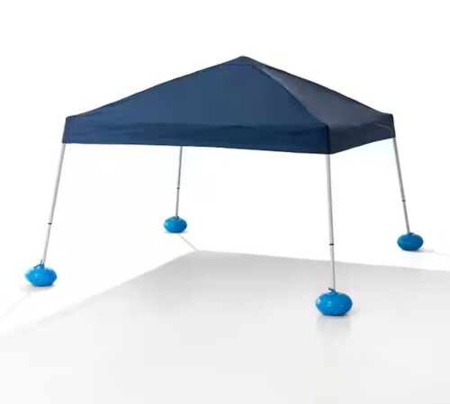 Sunjoy Navy 10 ft. x 10 ft. Steel and Aluminum Frame Floating Tent Pool Pop Up Gazebo with Fabric Canopy New Shelf Pull $299