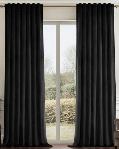 Mercer41 Alicea Velvet 100% Blackout Thermal Curtain Panel (Set of 2), 132cm x 274cm $99