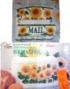 Hand Painted Sunflower Ceramic Bread Box / Hand Painted Sunflower Ceramic Key and Mail Holder New In Box Assorted