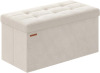 SONGMICS Mazie Collection - Storage Ottoman Bench, Foldable Foot Rest, 15 x 30 x 15 Inches, End of Bed Bench, Storage Chest, Load 660 lb, Living Room, Bedroom, Entryway, Cream White ULSF247W01 New In Box $89