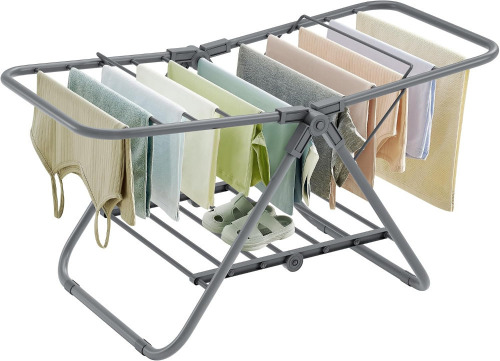 SONGMICS Small Clothes Drying Rack, Foldable 2-Level Laundry Drying Rack, Space-Saving, for Small Clothes, Towels, Bathroom, Balcony, 17.3 x 39.8 x 19.7 Inches, Dove Gray New In Box $89