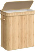 SONGMICS Laundry Basket, 44.9 Gal. Laundry Hamper, 2 Compartments, Easy Assembly, with Lid and Handles, Removable Liners, 22 x 15.7 x 29.5 Inches, Cappuccino Beige / SONGMICS Laundry Hamper with Lid, Bamboo Laundry Basket, Removable Machine Washable Laund - 2