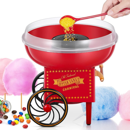 FOHERE Cotton Candy Machine for Kids, Countertop Cotton Candy Maker Homemade Candy Sweets for Birthday Parties, Includes a Scoop and 10 Candy Cones, Red Vintage New In Box $89