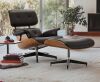 Highland Dunes Top Grain Leather, Mid Century Chaise Lounge Chair And Ottoman, Modern Chair Classic Design, Heavy Duty Base Support For Living Room Study Lounge Office, Walnut, Heightening (2 Boxes) New In Box $999