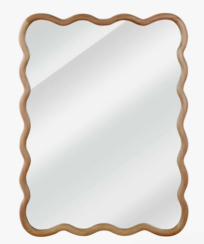 Dakota Fields 30" x 40" Wavy Rectangle Solid Wood Frame Decorative Mirror New In Box $299