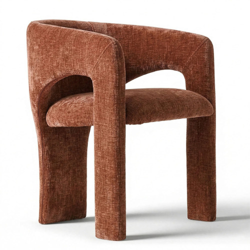 George Oliver Modern Chenille Upholstered Dining Armchair with Curved Back New In Box $399