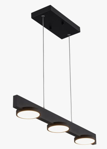 Ebern Designs 3-light Black Modern Aluminum Dimmable Led Pendant Light With Acrylic Shade New In Box $199
