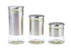 Momentum Brands 3 Piece Stainless Steel Glass Canister Set/ Hand Painted Ceramic Mushroom 4 Hook Wall Hanger New In Box Assorted