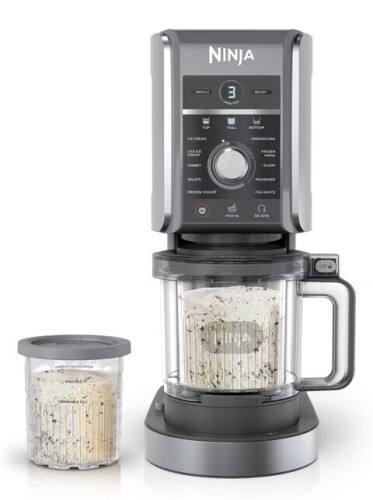 Ninja CREAMi XL Deluxe 11-in-1 Ice Cream and Frozen Treat Maker Silver: Ice Cream Maker, 800W, Yogurt & Sorbet, Dishwasher-Safe $399