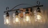 August Grove&reg; 4-Light Farmhouse Vanity Light With Harmmed Glass Shade New In Box $299