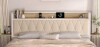 ONBRILL Full Size Headboard with Storage Shelf, Ergonomic Upholstered Headboard with Charging Station, White Similar to Picture New In Box $299